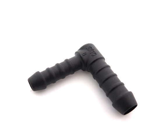 10mm to 8mm Car Heater & Breather Hose Connector, 90° Nylon PA66 - VehicleClips