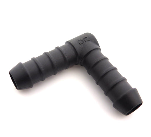 12mm Car Heater & Breather Hose Connector, 90° Nylon PA66 - VehicleClips