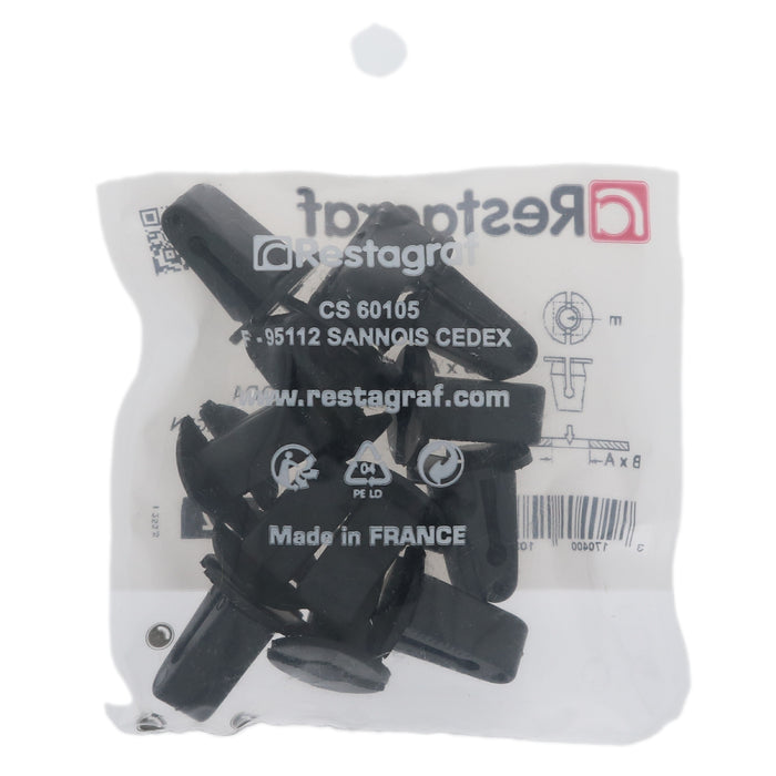 Restagraf- Plastic Nut Ø 5mm Interior And Exterior Trim (Pack of 12 Pieces)- Seat 6L0853379B , 6L0 853 379