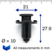 10mm Push Fit Plastic Rivet, Subaru 909140007 - VehicleClips