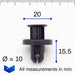 10mm Push Fit Plastic Rivets, Toyota 9046710216 - VehicleClips