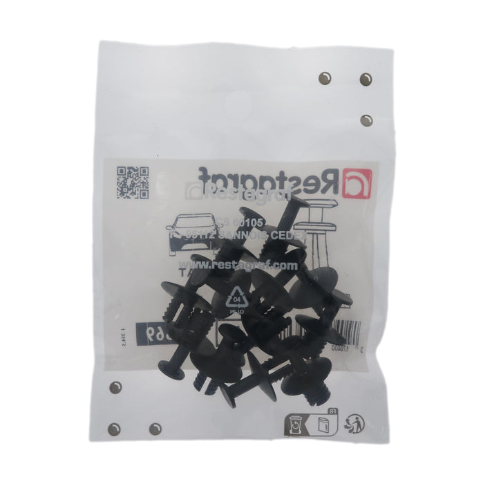 Restagraf- Plastic Rivet Ø 6,5mm (Pack of 12 Pieces)- Cupra 6L0121136A , 6L0 121 136