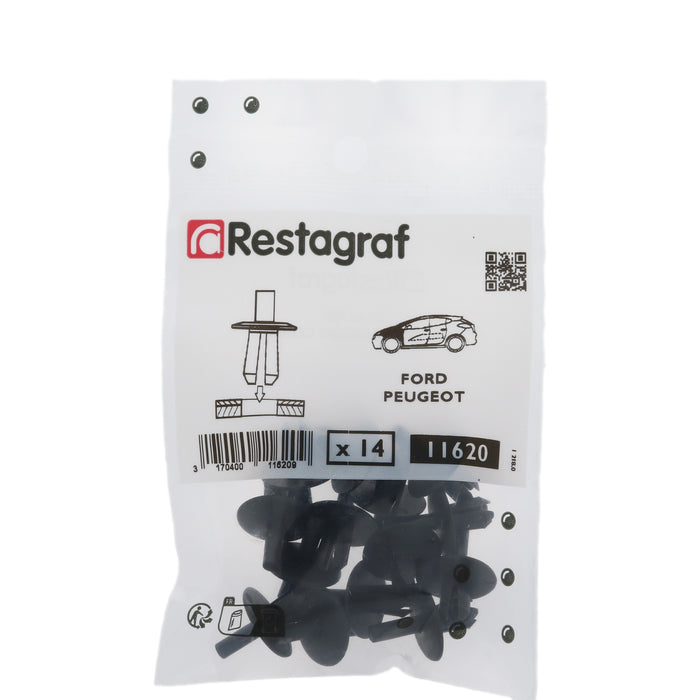 Restagraf- Plastic Rivet Ø 5,5 Mm Wheel Housing Cover (Pack of 14 Pieces)- Ford 1355094