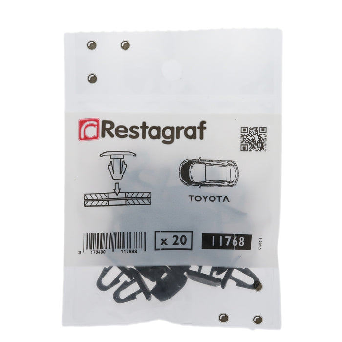 Restagraf- Weatherstrip Clip Ø 5,5 mm Bonnet Anti-Dust (Pack of 20 Pieces)- Toyota 9046708030 / 90467-08030