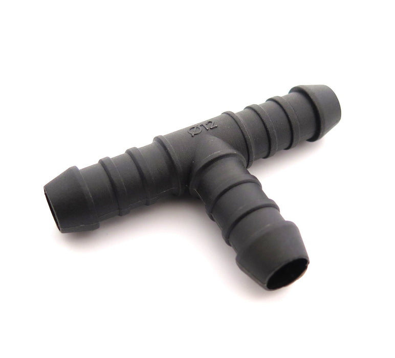 12mm Car Heater & Breather Hose Connector, T - piece, Nylon PA66 - VehicleClips