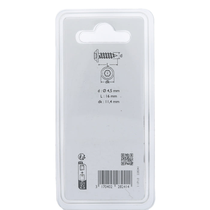 Restagraf- Soft Material Screw Ø 4,5 X 16mm Interior And Exterior Trim (Pack of 6 Pieces)- Renault 7703017097 , 77 03 017 097