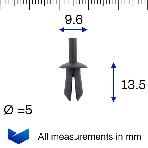 5mm Push Pin Plastic Trim Clip, SEAT 1L0853934 - VehicleClips