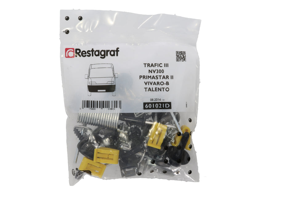 Restagraf Full Front Bumper Fixings & Fasteners- Fitting Kit, Vivaro (06.2014 → 08.2019) Vivaro , Vauxhall 4424078