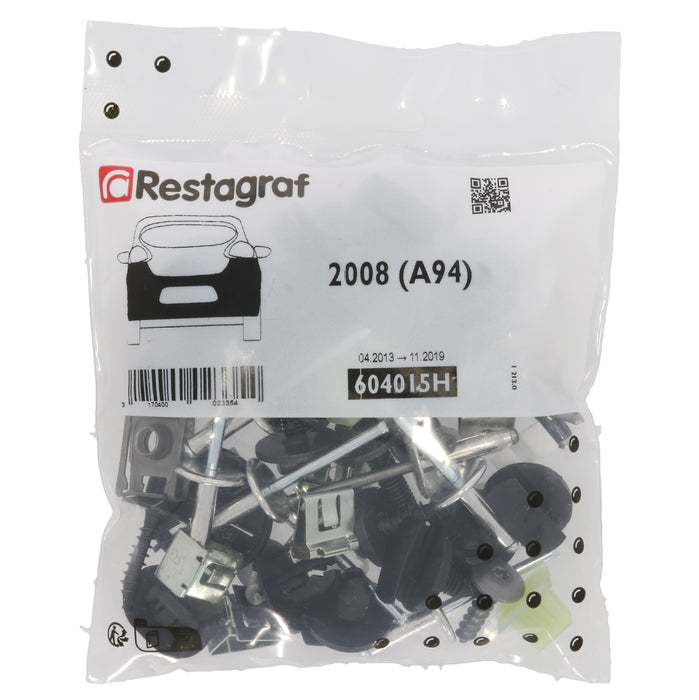 Restagraf Full Rear Bumper Fixings & Fasteners- Fitting Kit, 2008 (04.2013 → 11.2019) 2008 (04.2013 → 11.2019) , Peugeot 1611740280