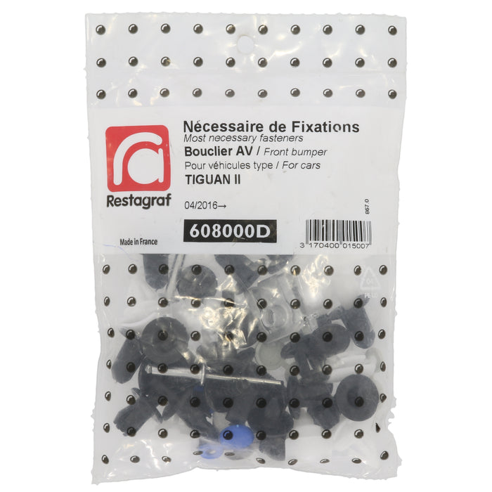 Restagraf Full Front Bumper Fixings & Fasteners- Fitting Kit, Tiguan (03.2016 → 07.2020) Tiguan Allspace , Volkswagen 5NA898623 , 5NA 898 623