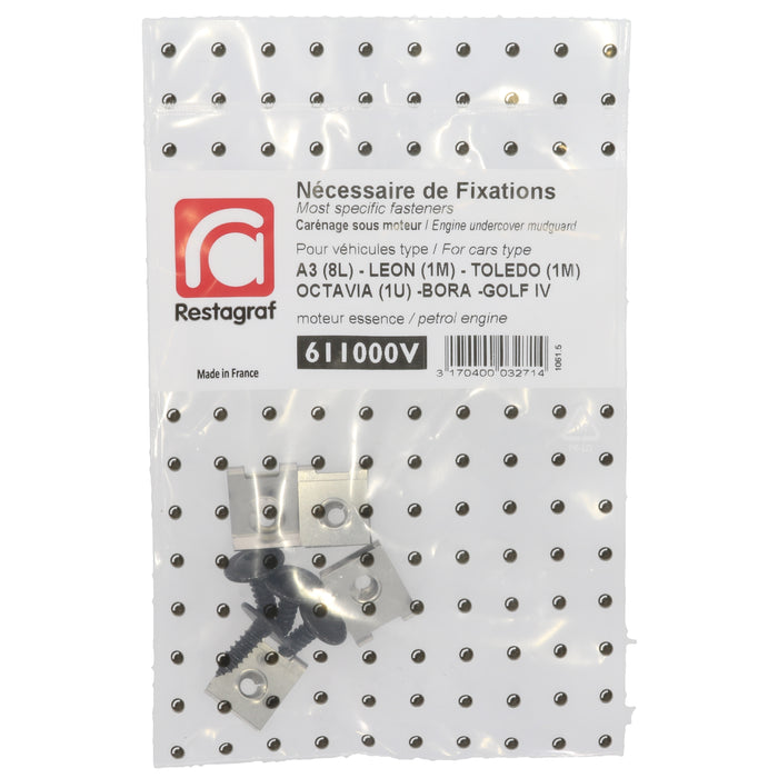 Restagraf Full Engine Undertray Fixings & Fasteners- Fitting Kit, A3 (09.1996 → 06.2003) Petrol, Audi