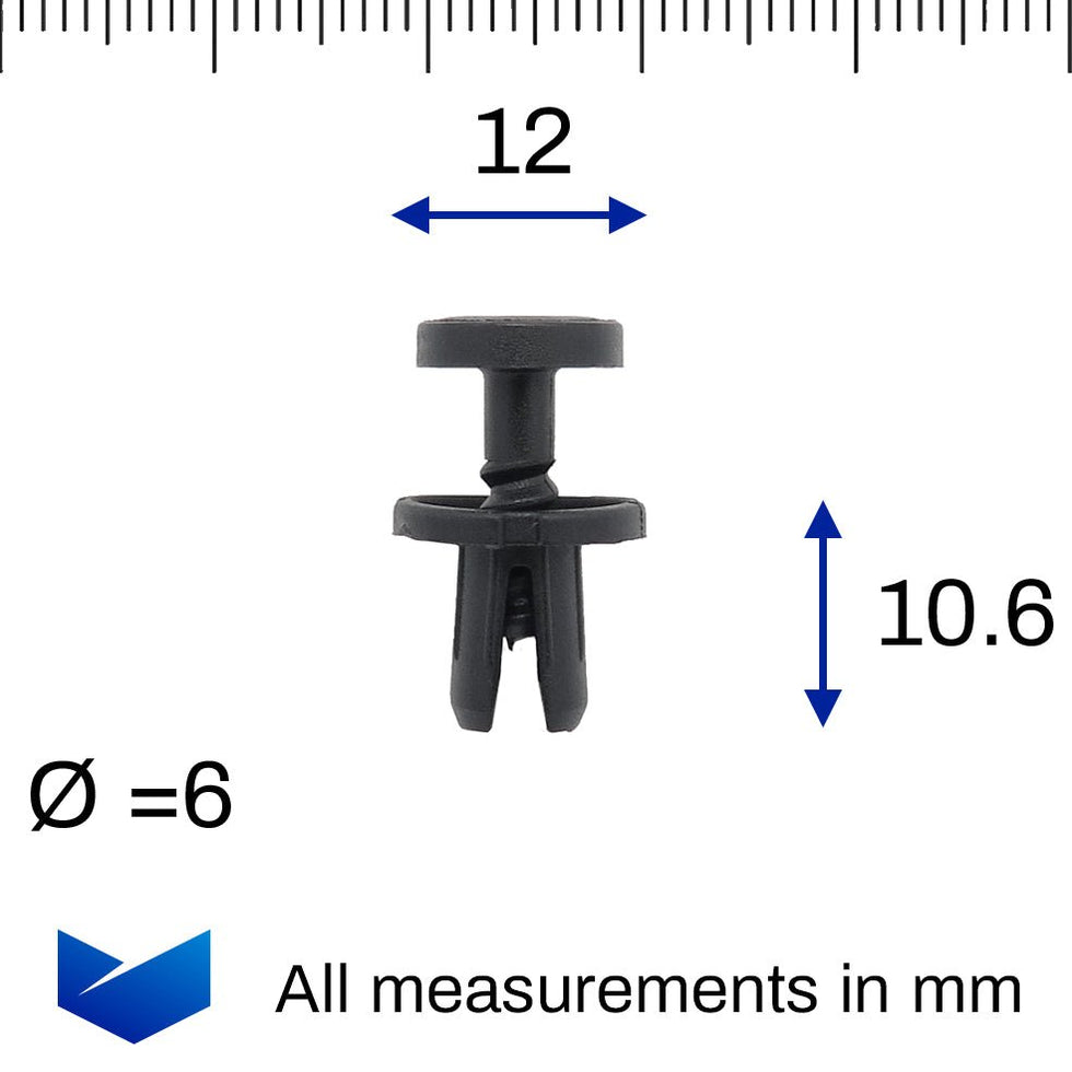0009916640 6mm Expanding Rivet, Smart A0009916640 — VehicleClips