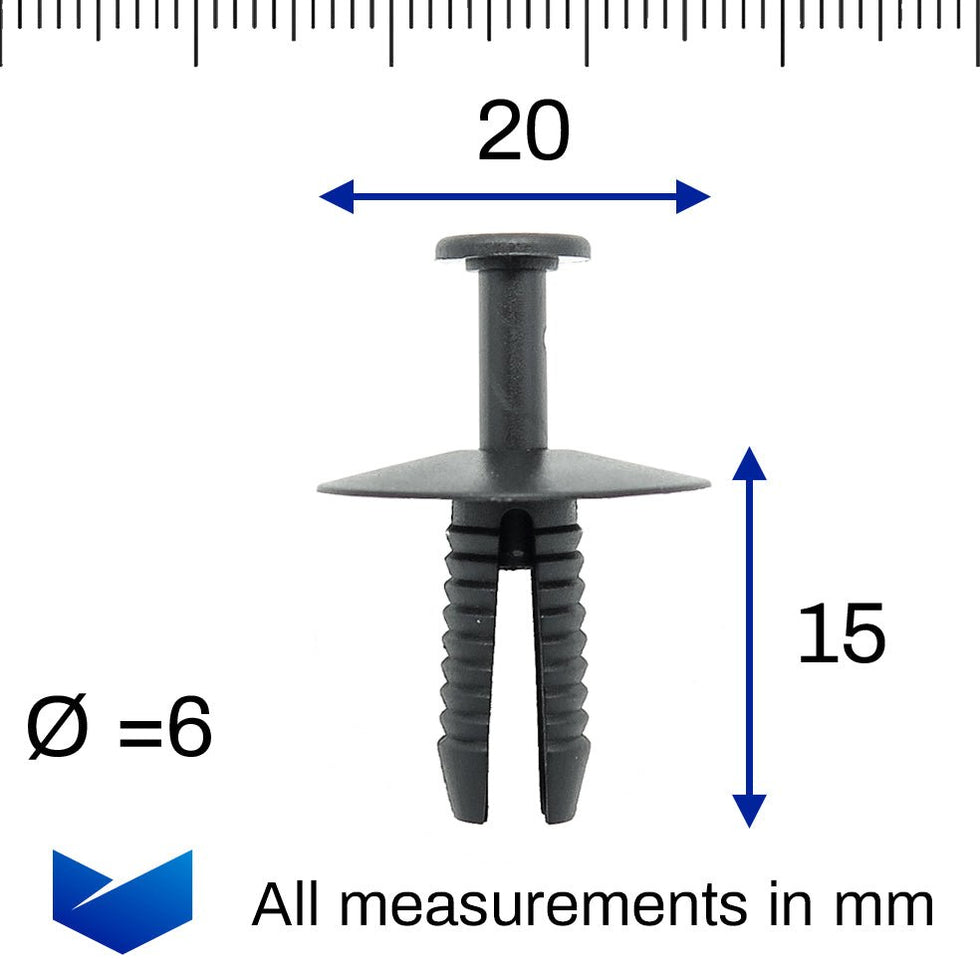 6mm Push Pin Plastic Rivet Clip, Mini 51118174185 — VehicleClips