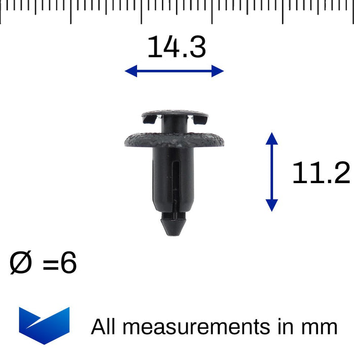 6mm Quick Release Push fit Trim Clip - Toyota 90467 - 06133 - VehicleClips