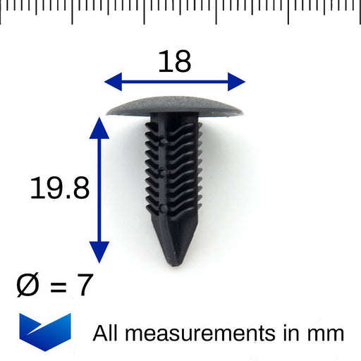 7mm Fir Tree Clip for Carpet & Upholstery, Honda 90667 - S0D - 003** - VehicleClips