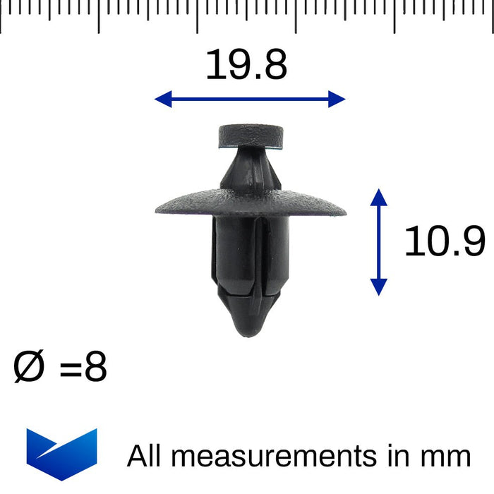 7mm Push Fit Plastic Rivet - Nissan 6384801G00 - VehicleClips