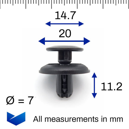 7mm Push Fit Plastic Rivet, Suzuki 0940907332 - VehicleClips