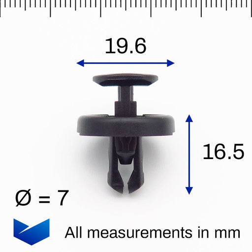 7mm Push Fit Plastic Rivet, Toyota 9046707220 - VehicleClips
