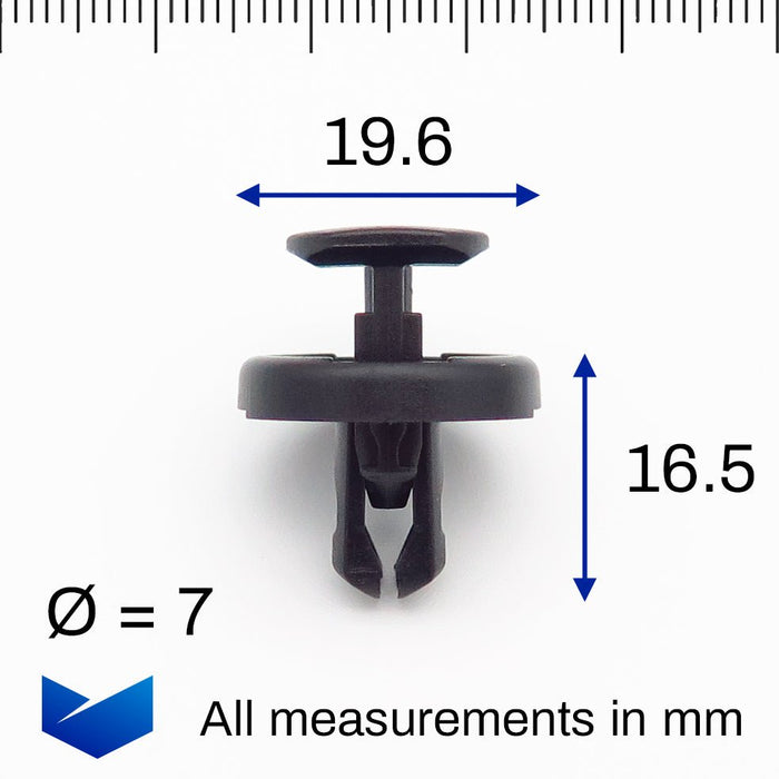7mm Push Fit Plastic Trim Clip, Lexus 9046707220, 90467 - 07220 - VehicleClips