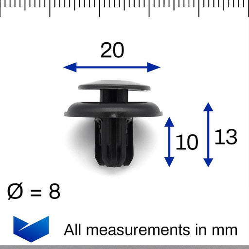 8mm Plastic Clips for Honda Grille, Wheel Arch Lining, & Bumper Clips 91512 - SX0 - 003 - VehicleClips