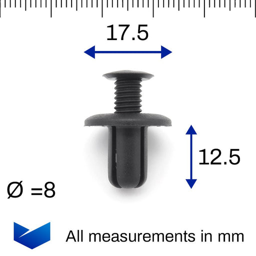 8mm Screw Fit Fastener, Mazda MB45556143 - VehicleClips