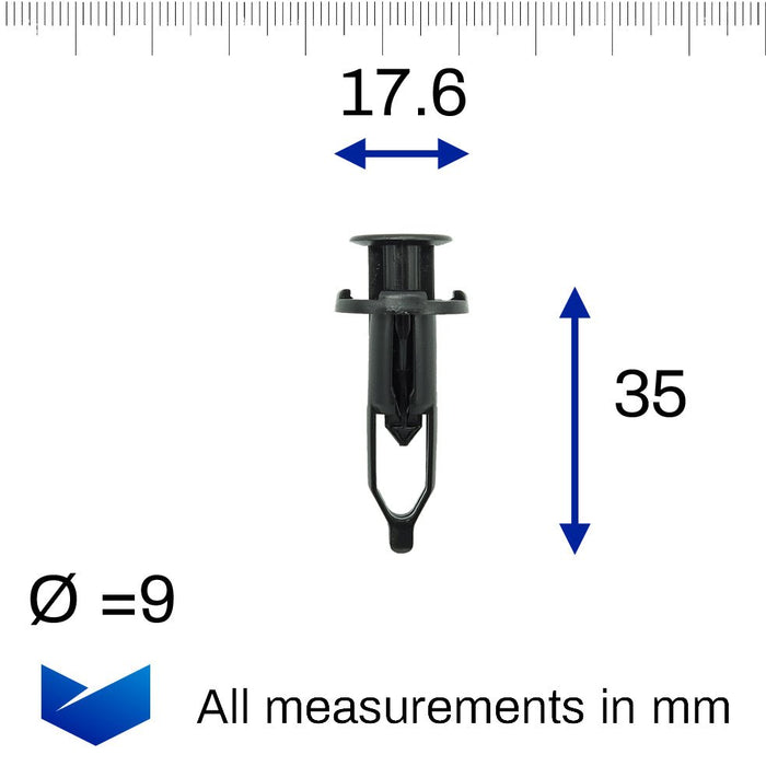 9mm Bumper, Spoiler, Grill, Arch & Sideskirt Clips - Toyota 52161 - 20010 - VehicleClips