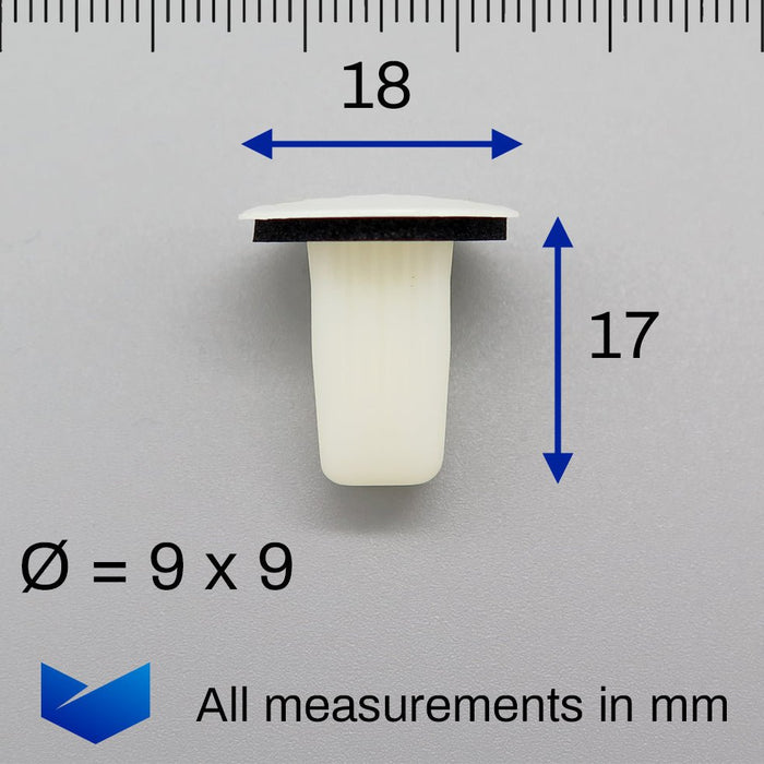 9mm Hole Screw Grommet, Mitsubishi MU480033 / MU480035 - VehicleClips