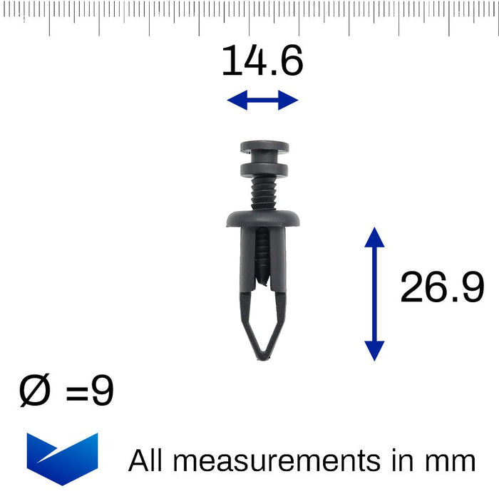 9mm Push Fit Bumper Clip - Toyota 90467 - 09096 - VehicleClips