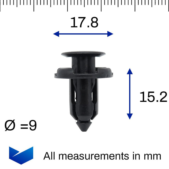 9mm Push Fit Plastic Clip, Fiat 6000611072 - VehicleClips