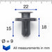 9mm Push Fit Plastic Fastener, Lexus 9046709227, 90467 - 09227 - VehicleClips