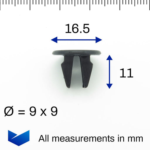 9x9mm Plastic Screw Grommet, 8684822000 - VehicleClips