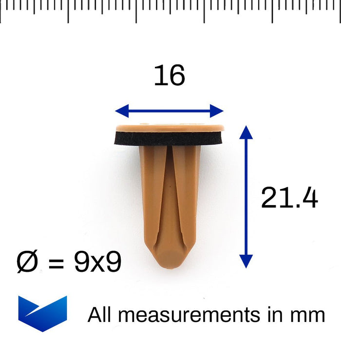 9x9mm Screw Grommet for Bumpers, Mini 51127461407 - VehicleClips