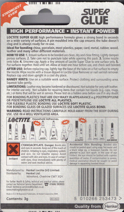 Henkel Loctite Universal Super Glue, 3g