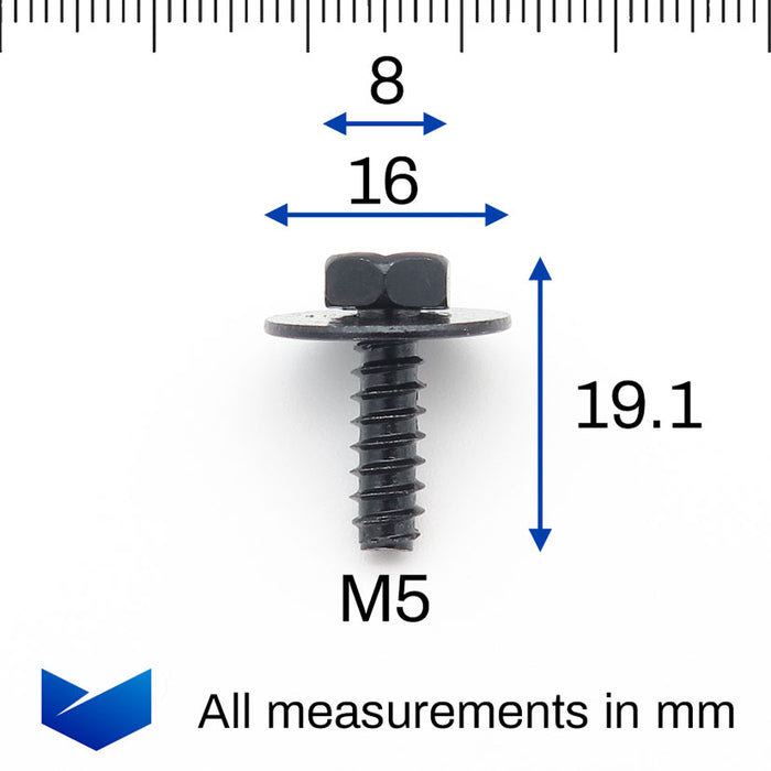 8mm Head M5 Body Bolt for Bumpers & Arches, Mazda 9CF600516B