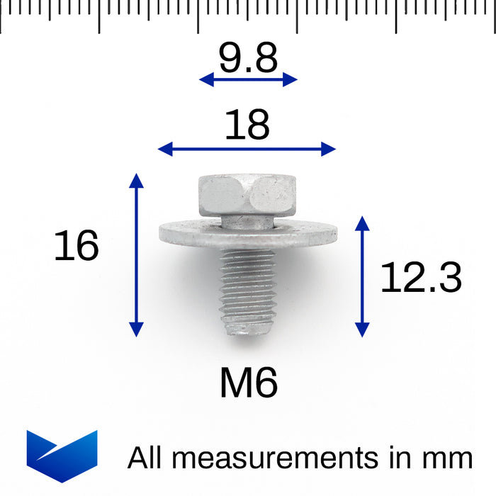 M6 Body Bolt, Volkswagen, N10009110, N10009104, N90949101, N90949102