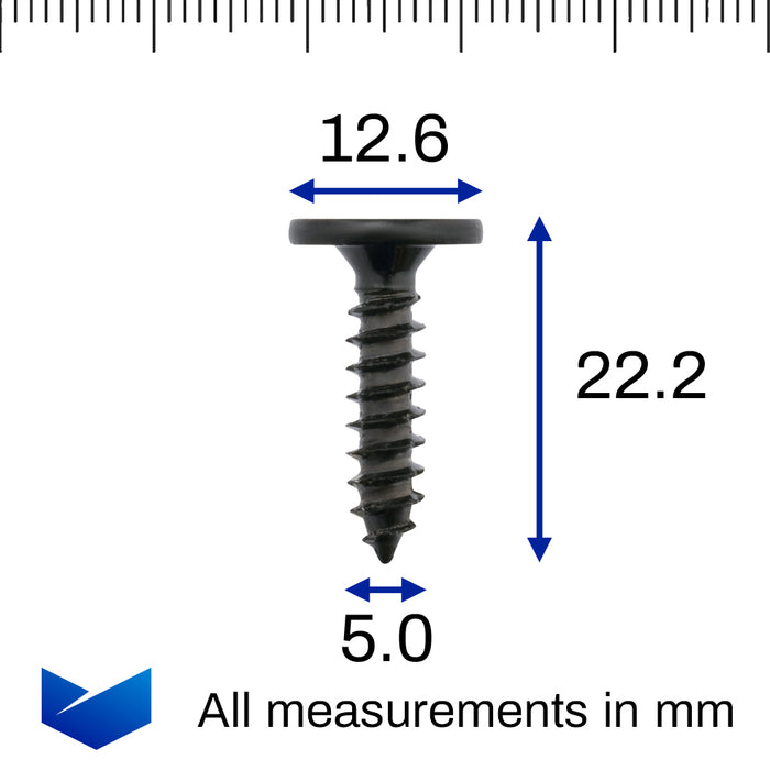 Tapping Screw, 5x20, Metal, Black, Honda 90103TA0000