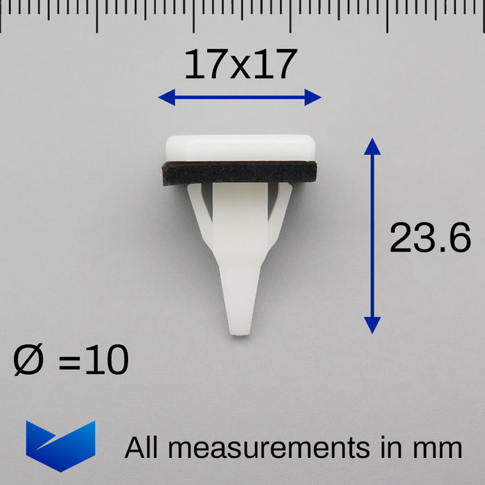 Mitsubishi Plastic Trim Clip- For Sill Mouldings, Side Skirts, Rocker Covers- MB361578