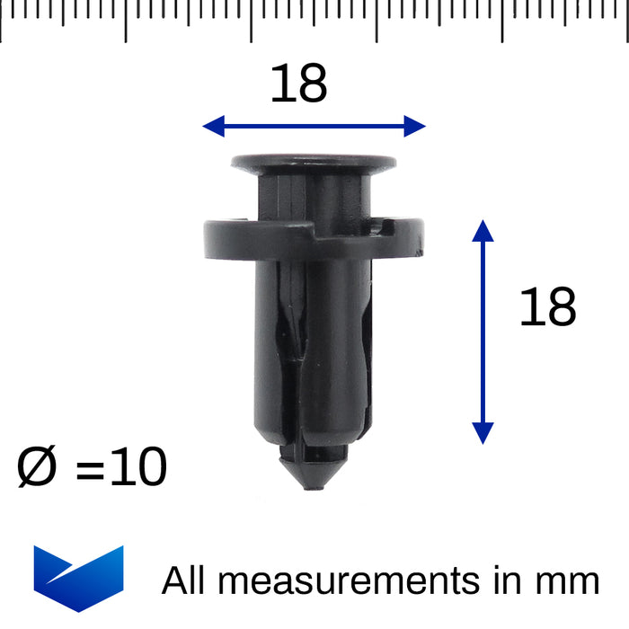 10mm Push Fit Plastic Rivet- Nissan Bumpers, Arches, Undertrays 01553-09241