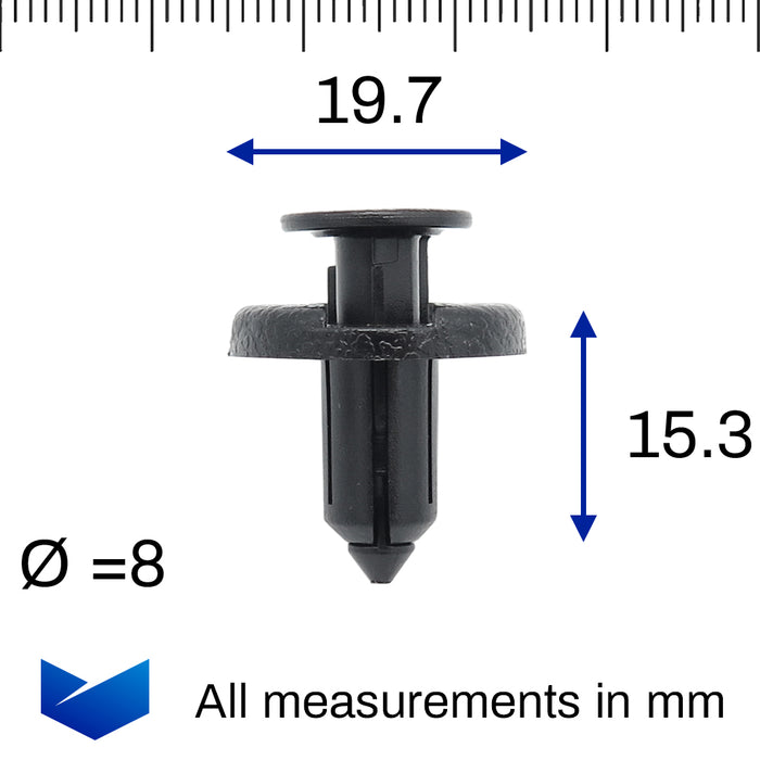Rivet en plastique 8 mm, Nissan 11296-AG000