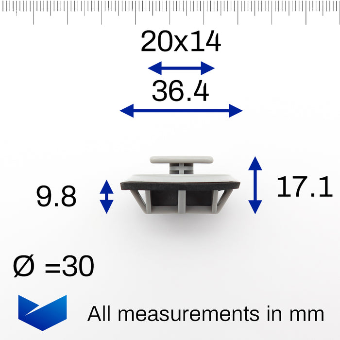 Clips de garniture en plastique pour moulures de seuil de jupes latérales Mazda - BP4L51SJ3