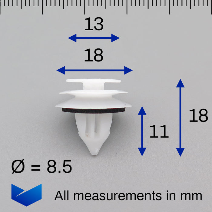 Clips de carte de porte intérieure et de panneau de garniture, Mazda GJ6R68ABX / GJ6A68AB1