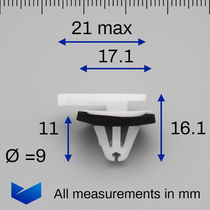 Clips de montant de pare-brise / Clips de montant A extérieurs -Land Rover LR053837