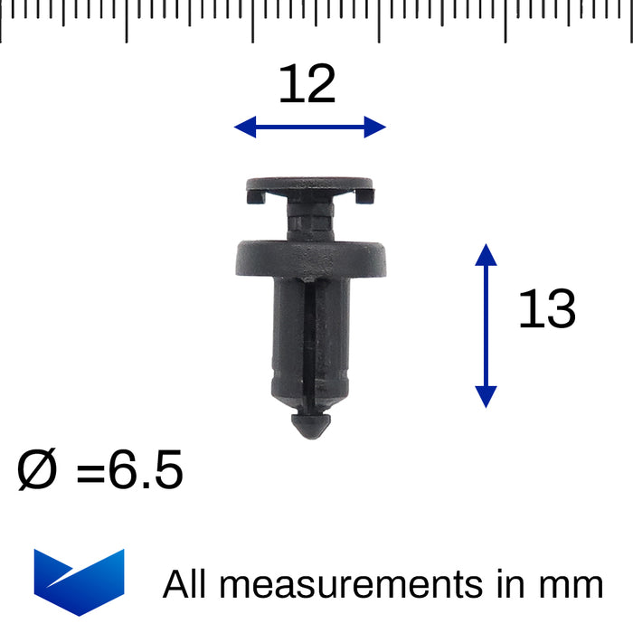 Easy Release Push Fit Plastic Rivet, Fiat 51761163