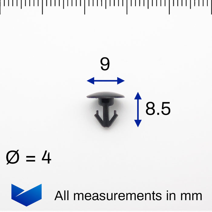 4mm Plastic Fasteners- Nissan Qashqai & X-Trail Rear Door Upper Seal Clips