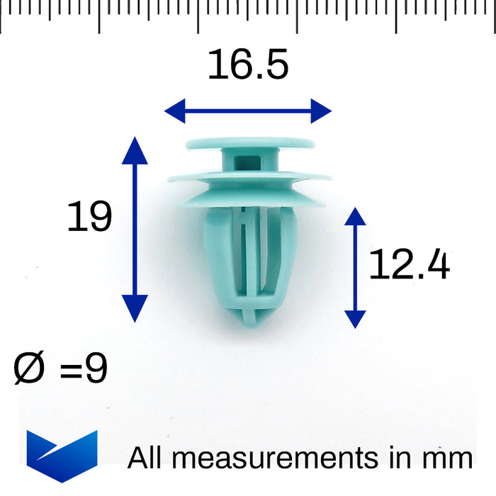 Interior Trim Panel Clips, Honda 91560-S9A-A01