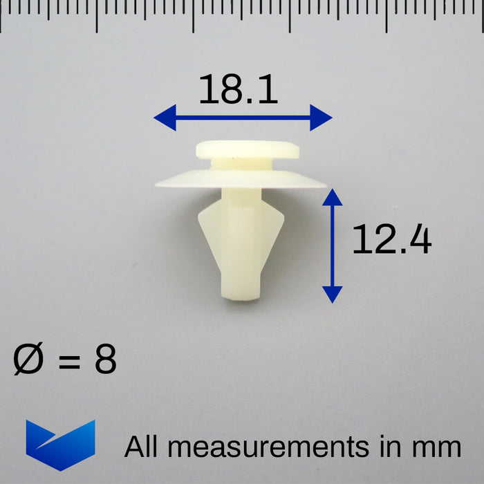 Clips de bande de moulure de pare-chocs, Volkswagen 171807249A