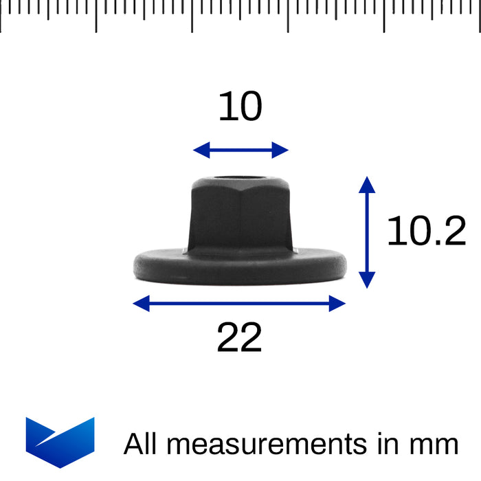 Plastic Nut, 22mm Collar, Jeep 50504884