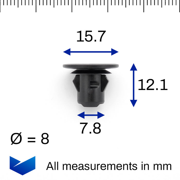 8mm Button Clip for BMW Tailgate Linings, BMW 07147236400