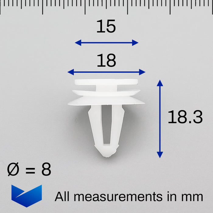 Interior Trim Panel & Moulding Clip, White, Seat 6X0867300A