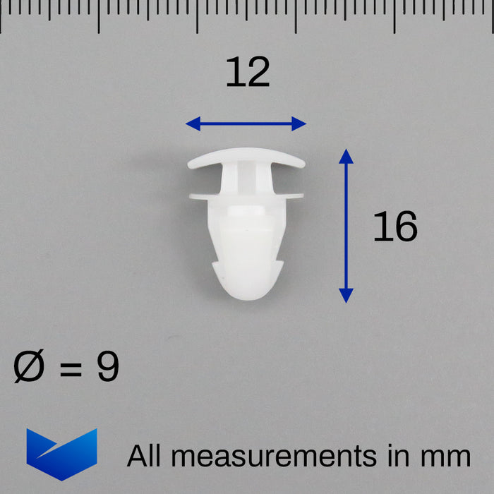 Moulding Clip with Rubber Grommet, Volkswagen 8R0853909A